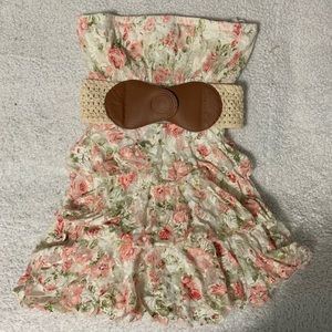 STRAPLESS FLORAL TANK
